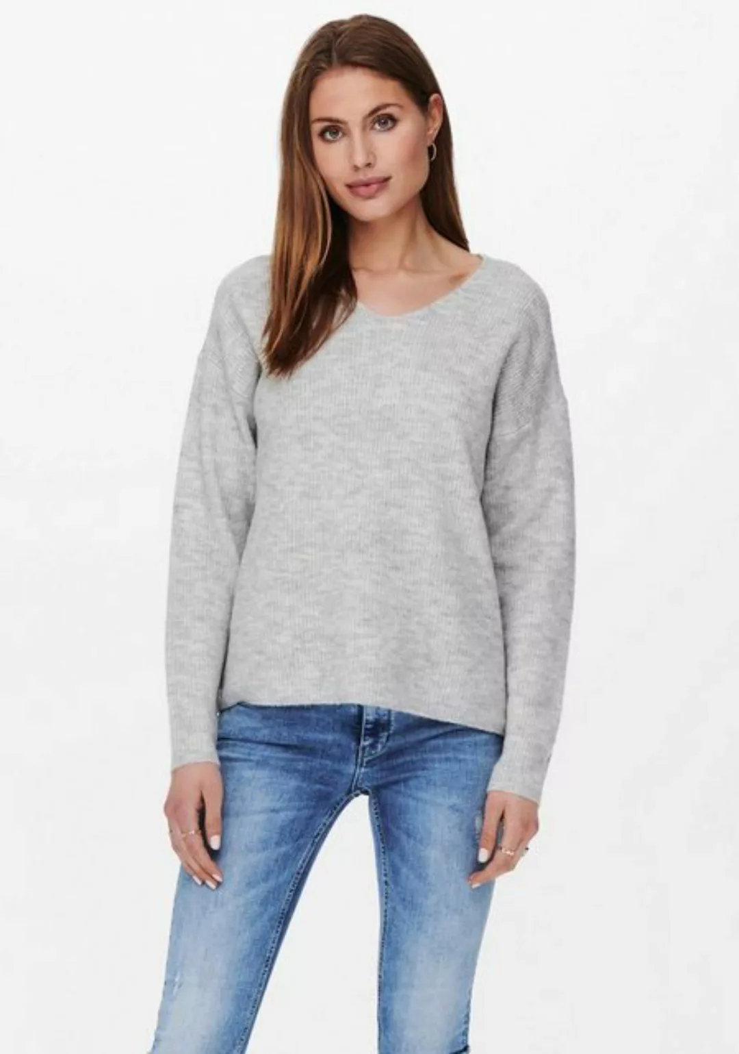 ONLY Strickpullover Warmer Strickpullover Stretch V-Ausschnitt Sweater ONLC günstig online kaufen