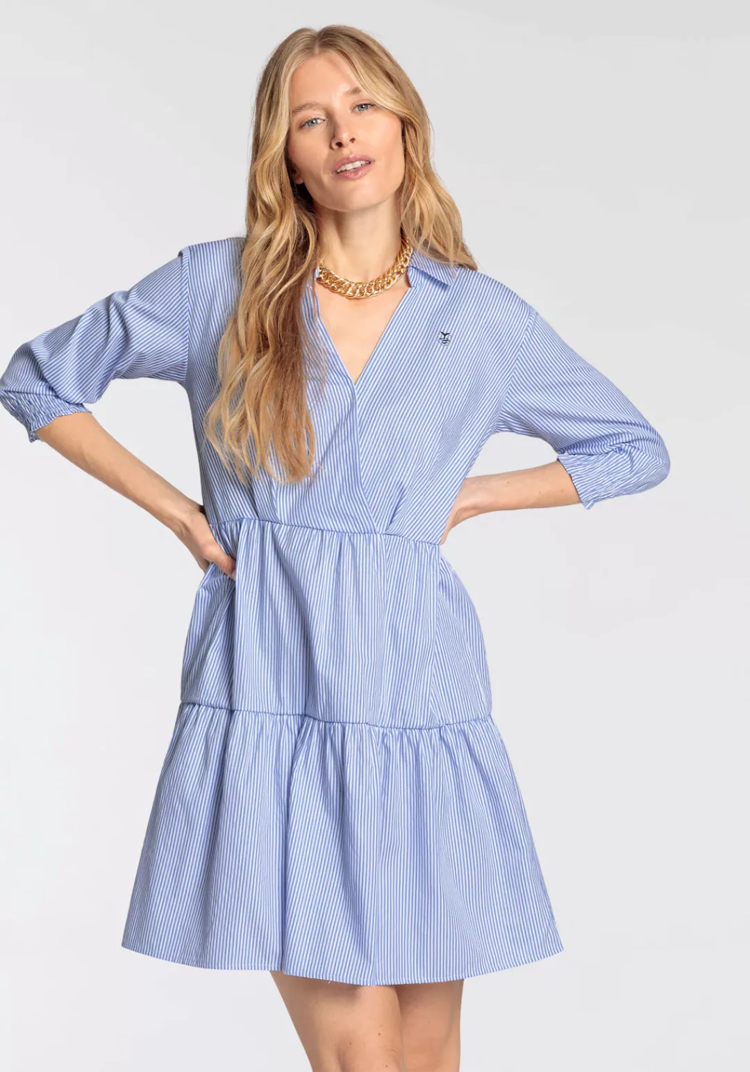 DELMAO Blusenkleid, mit feinen Streifen günstig online kaufen
