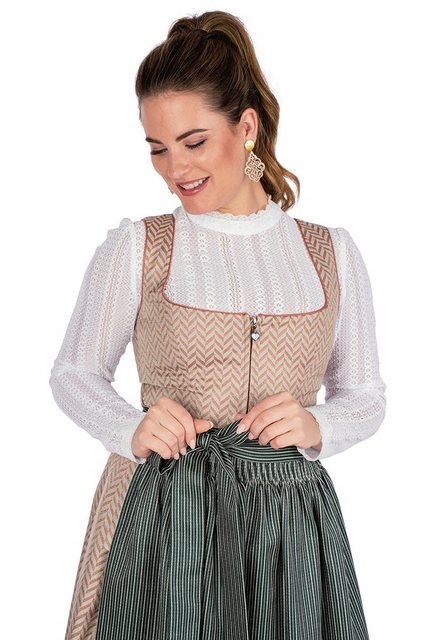 Melega Dirndl Midi Dirndl 2tlg. - LUDOVIKA - rost/beige/tanne günstig online kaufen