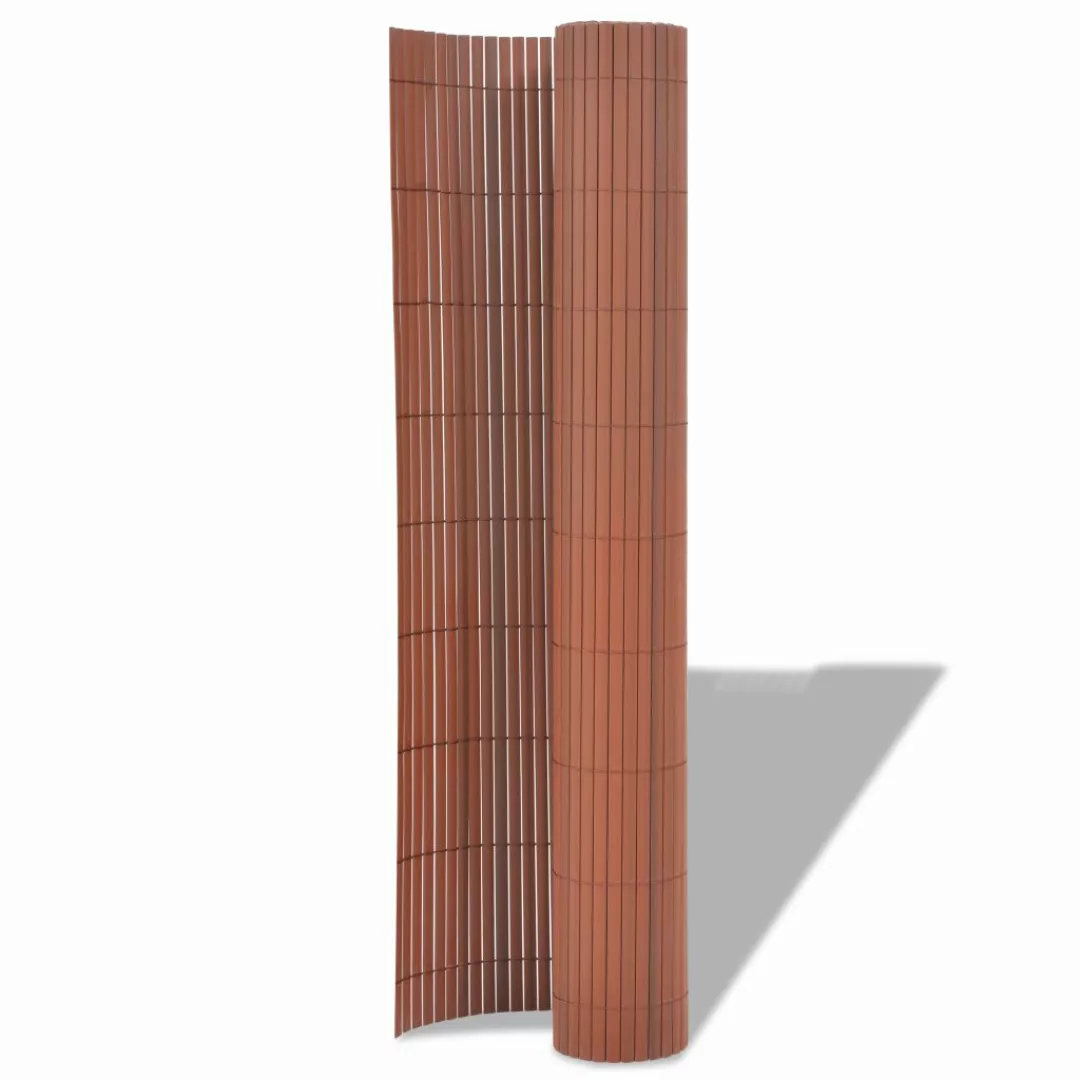 Gartenzaun Doppelseitig Pvc 90 X 500 Cm Braun günstig online kaufen