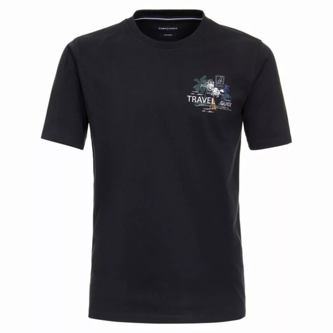 CASAMODA Rundhalsshirt CasaModa XXL T-Shirt dunkelblau Brustprint günstig online kaufen