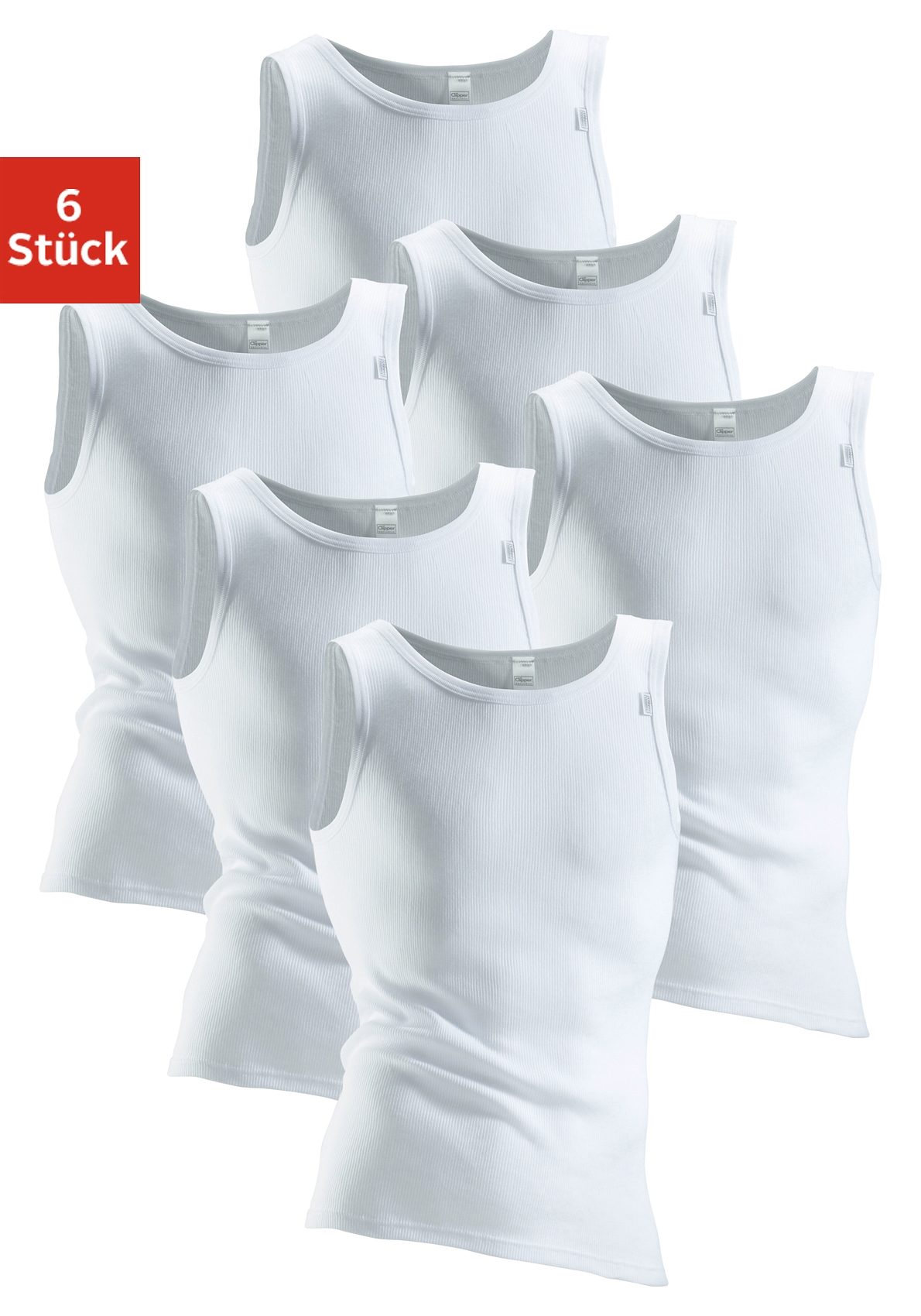 Clipper Exclusive Unterhemd, (6 St.), in Doppelripp-Qualität günstig online kaufen