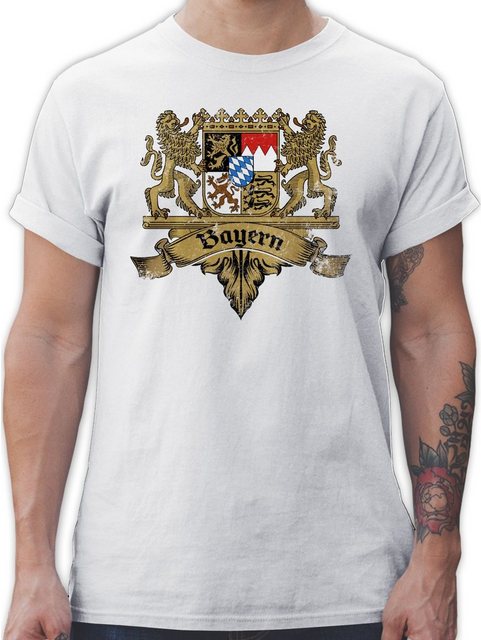 Shirtracer T-Shirt Bayern Wappen Bayernland Freistaat Bayern Mode für Oktob günstig online kaufen