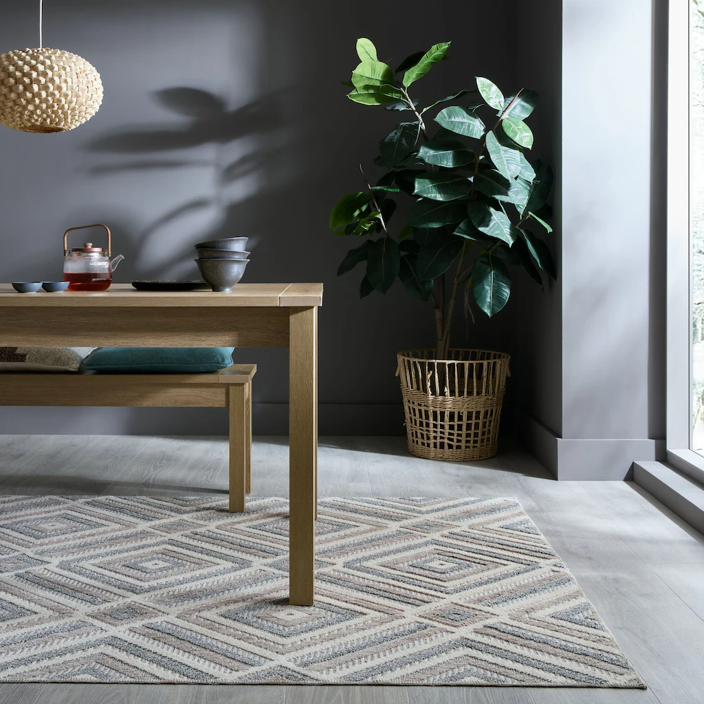 FLAIR RUGS Teppich »Beckett«, rechteckig, 4 mm Höhe, Waschbarer Geometrisch günstig online kaufen