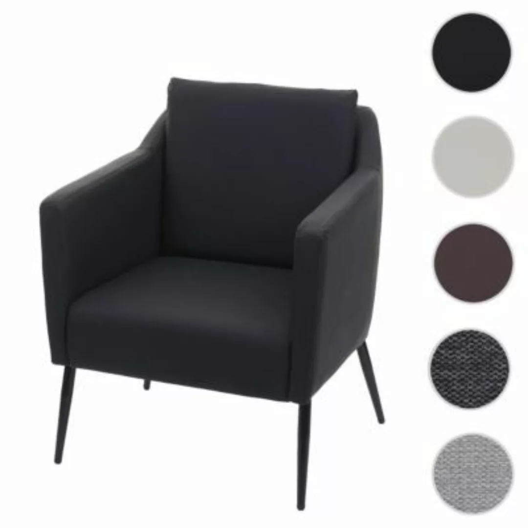 HWC Mendler Lounge-Sessel Kunstleder schwarz günstig online kaufen