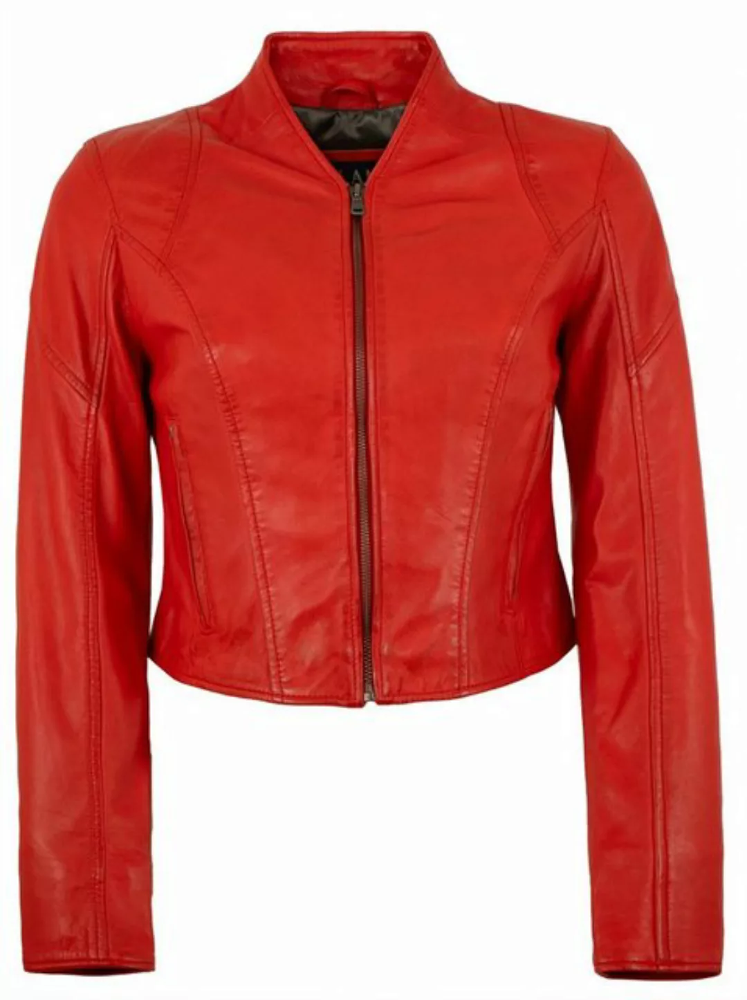 Jilani Lederjacke Lulal Echtleder Damen Lederjacke Kurzjacke Lammnappa rot günstig online kaufen