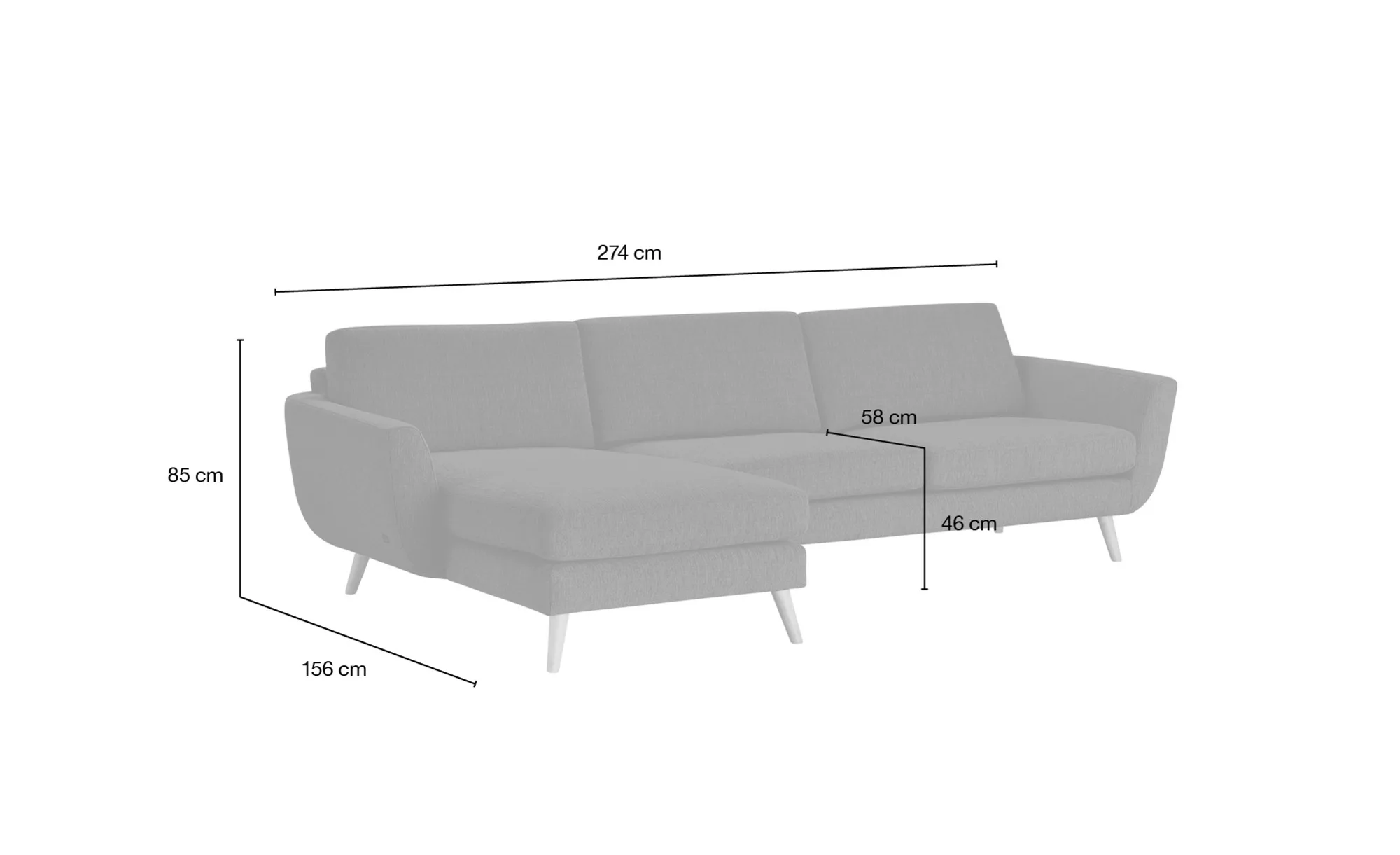 SOHO Ecksofa  Smilla  ¦ weiß ¦ Maße (cm): B: 274 H: 85 T: 156.0 Polstermöbe günstig online kaufen