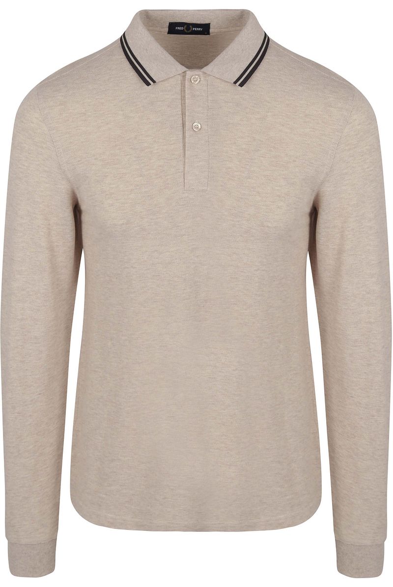 Fred Perry Langarm-Poloshirt Beige Melange W50 - Größe XXL günstig online kaufen