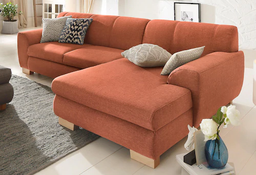 Home affaire Ecksofa "Nika L-Form", Polsterecke, Struktur fein oder Melrose günstig online kaufen