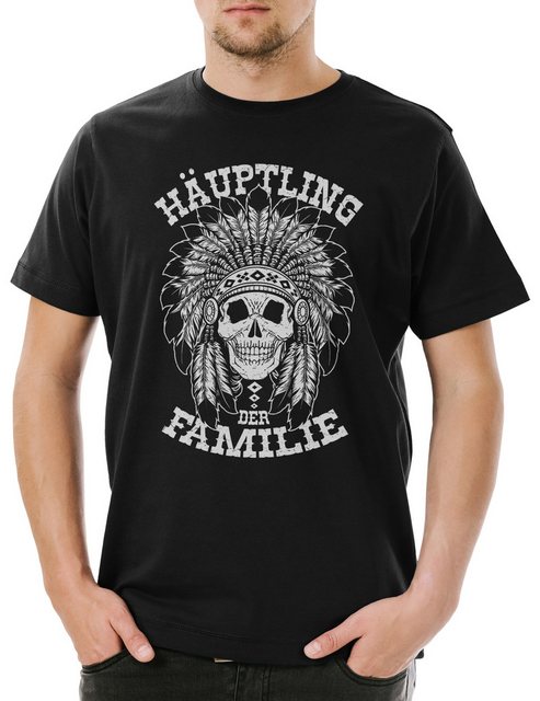 Urban Backwoods Print-Shirt Häuptling Der Familie Herren T-Shirt Papa Opa G günstig online kaufen