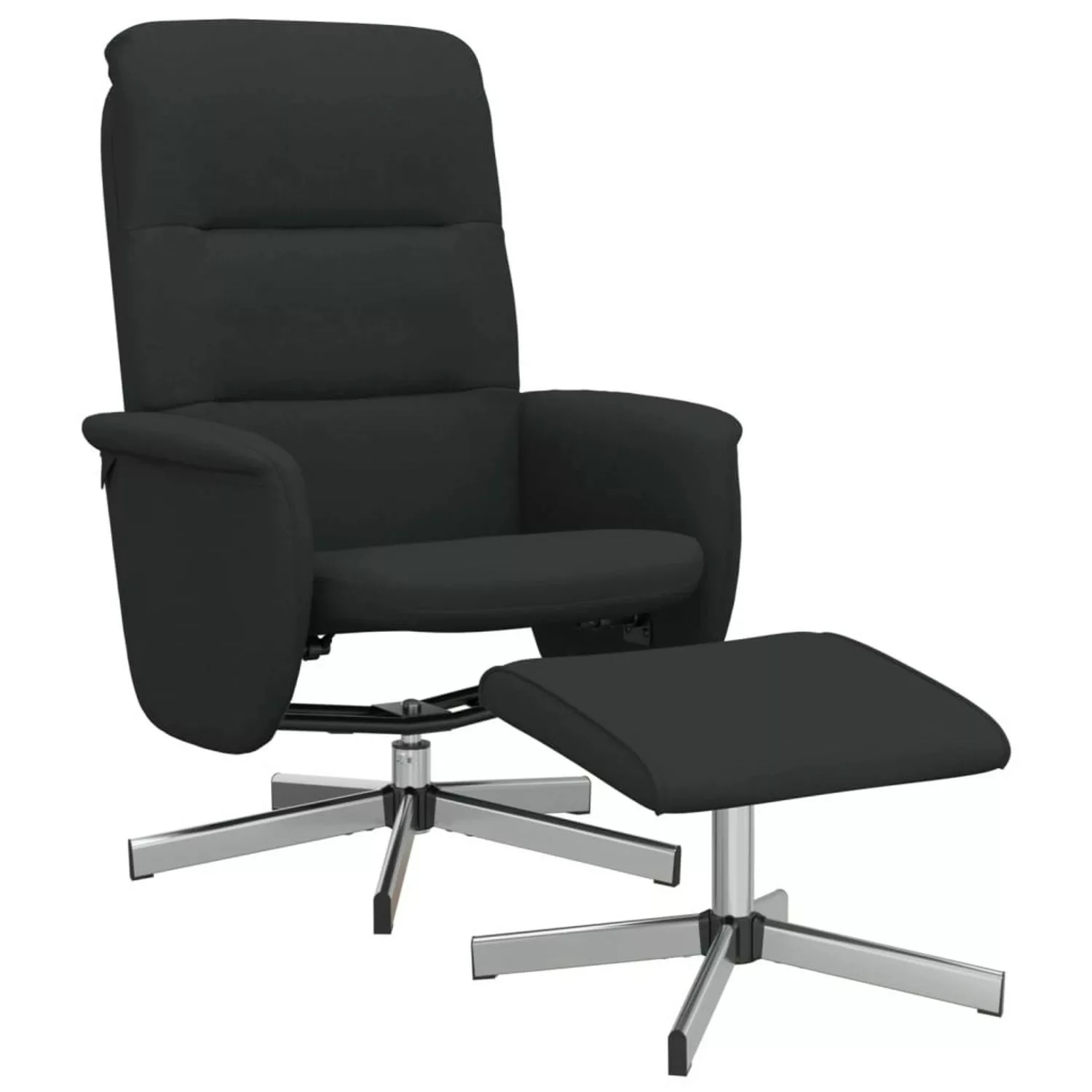 vidaXL Relaxsessel mit Hocker Schwarz Stoff Modell 26 günstig online kaufen