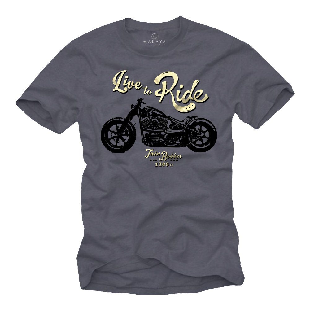 MAKAYA Print-Shirt Motorradhelm Totenkopf Skull Biker günstig online kaufen
