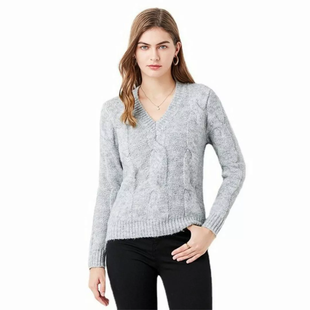 ZWY Strickpullover Pullover Damen Herbst und Winter Loose Twist Strickpullo günstig online kaufen