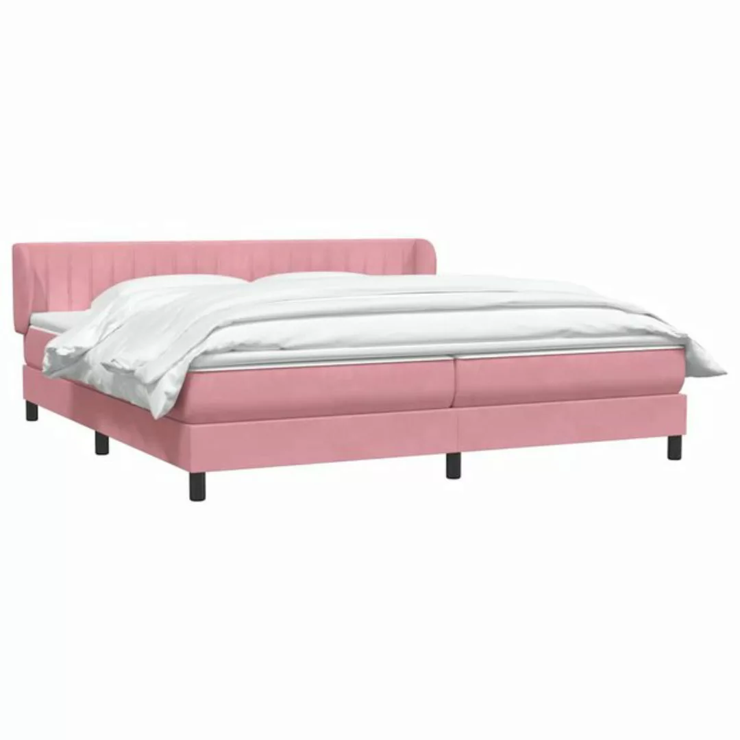 vidaXL Bett Boxspringbett mit Matratzen Rosa 180x220 cm Samt günstig online kaufen