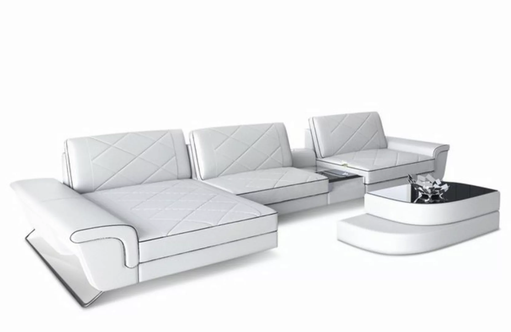 Sofa Dreams Ecksofa Leder Sofa Bari L Form Ledersofa, Couch, mit LED, verst günstig online kaufen