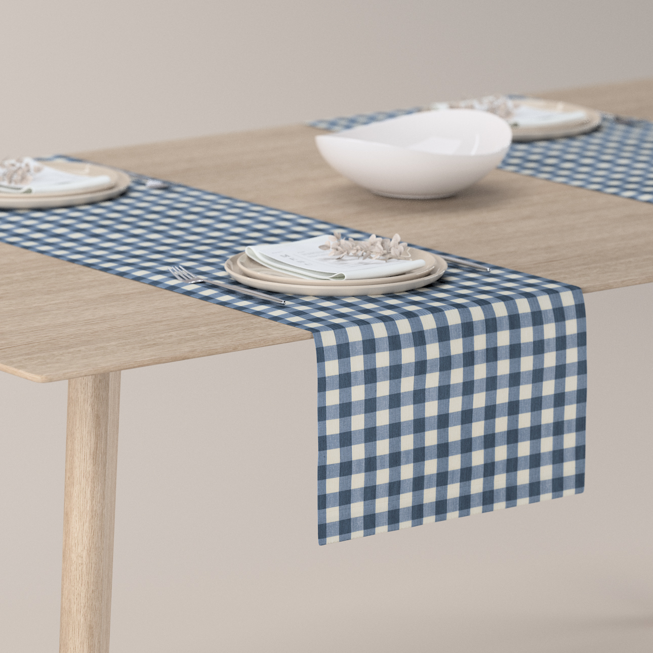 Tischläufer, marinenblau-ecru , 40 x 130 cm, Quadro (136-01) günstig online kaufen