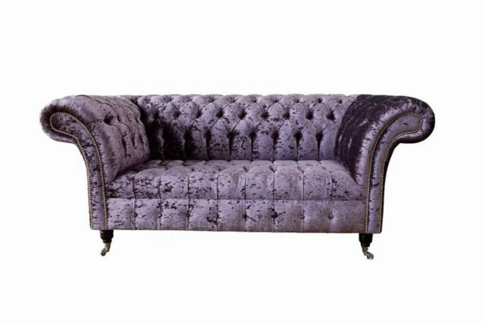 JVmoebel Sofa Sofa 2 Sitzer Sofas Stoff Polster Luxus Chesterfield Lila, Ma günstig online kaufen