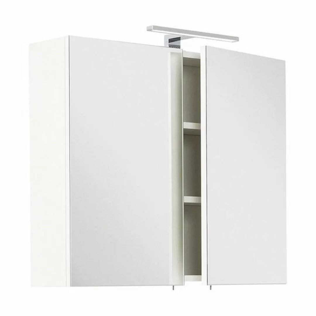 Lomadox Badezimmer Spiegelschrank 75cm LAGOS-02 weiß inkl. LED-Lampe, B x H günstig online kaufen