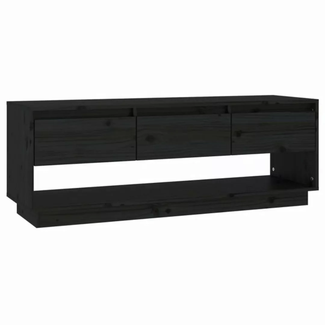 VidaXL TV-Schrank Schwarz 110,5x34x40 cm Massivholz Kiefür günstig online kaufen