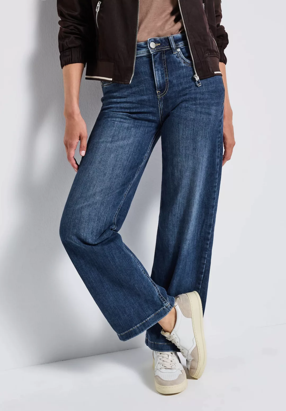 STREET ONE Weite Jeans "QR Denim-Wide Leg", mit Stretch günstig online kaufen