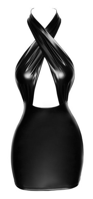 Noir Handmade Minikleid Neckholder Wetlook Mini-Kleid - schwarz (1-tlg) Ext günstig online kaufen