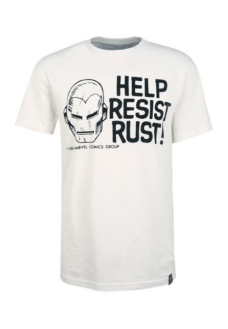 Recovered T-Shirt Marvel Help Resist Rust Ecru GOTS zertifizierte Bio-Baumw günstig online kaufen