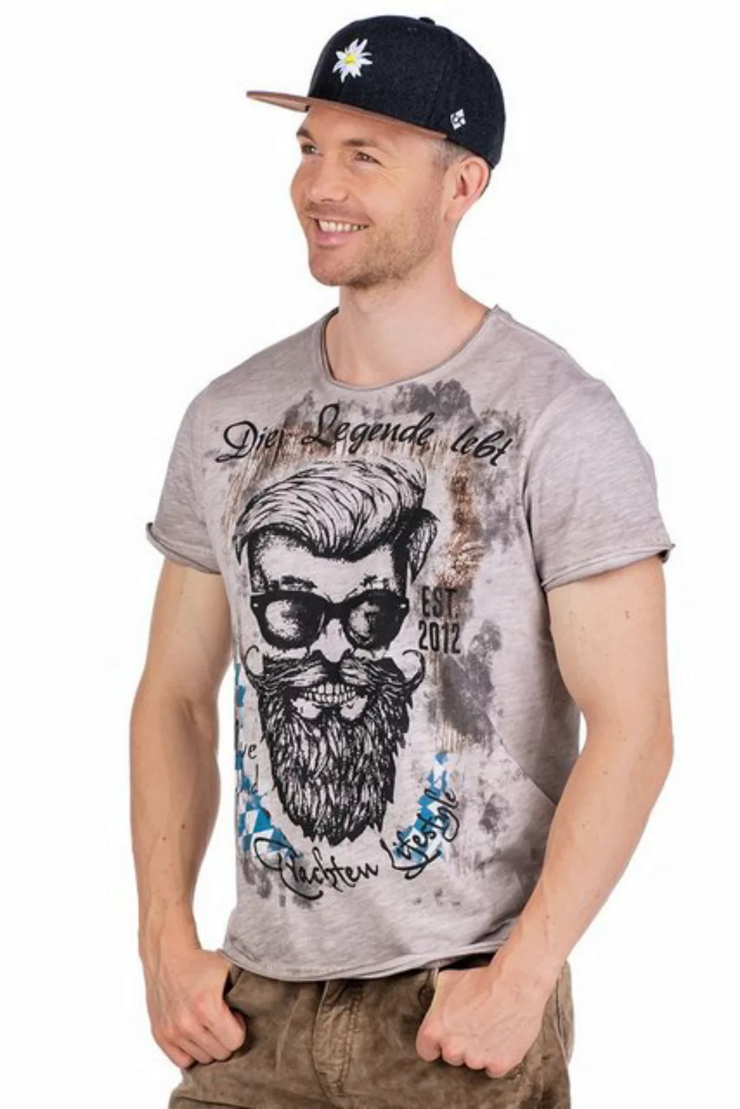 Hangowear Trachtenshirt Trachtenshirt Herren - DONISL BAVARIA - greige günstig online kaufen