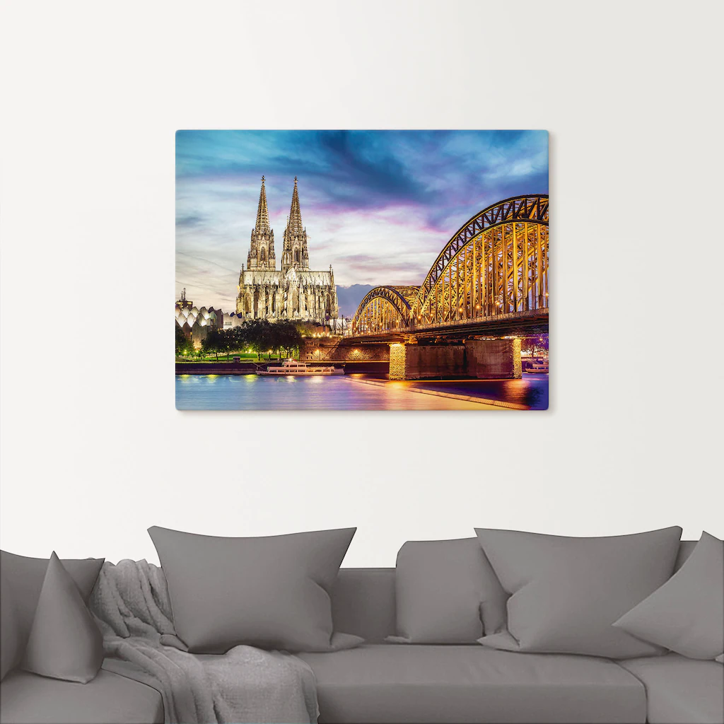 Artland Wandbild »Dom und Brücke in Köln«, Deutschland, (1 St.), als Leinwa günstig online kaufen