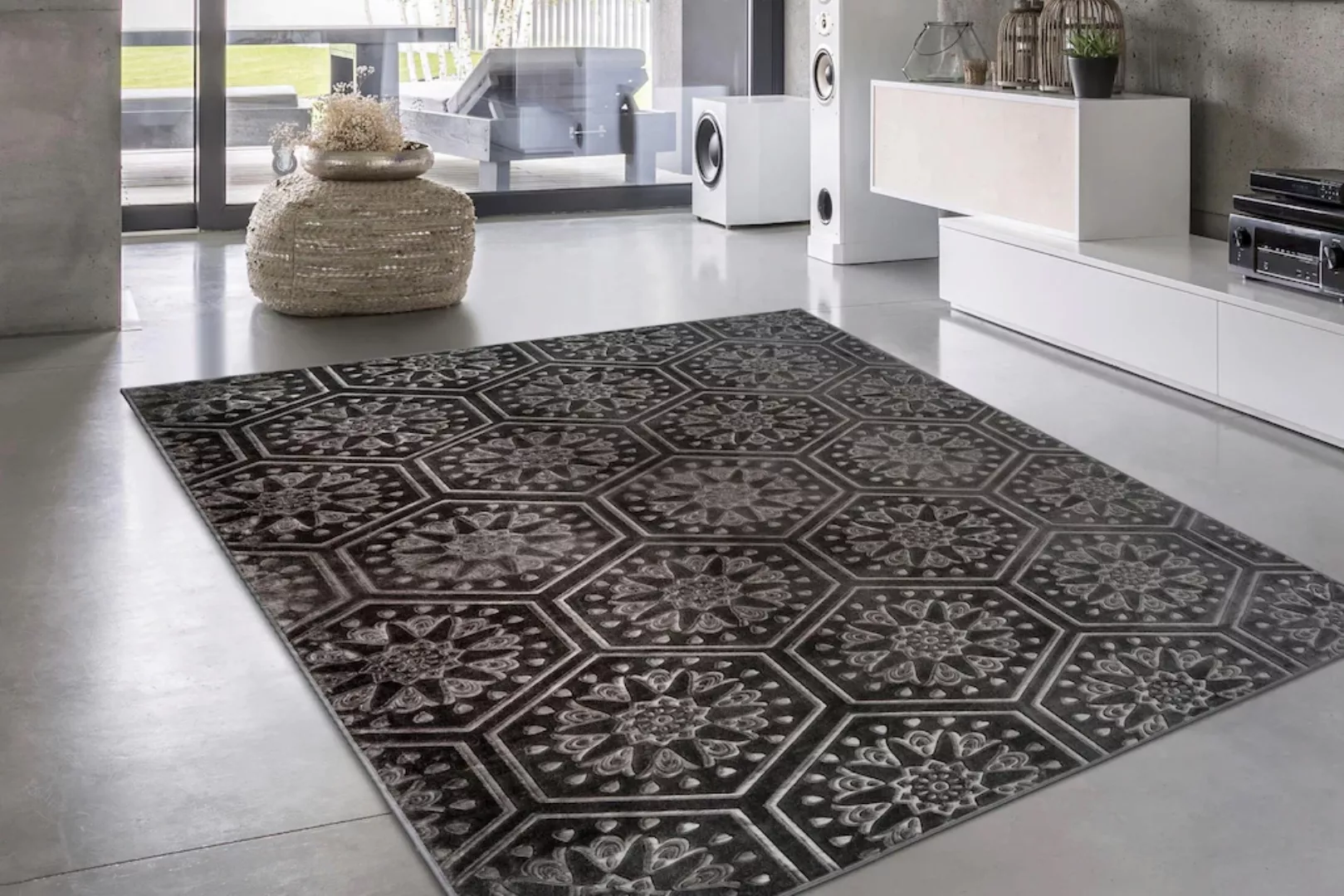 my home Teppich »Stina«, rechteckig, Hoch-Tief-Effekt, mit Muster, Teppiche günstig online kaufen