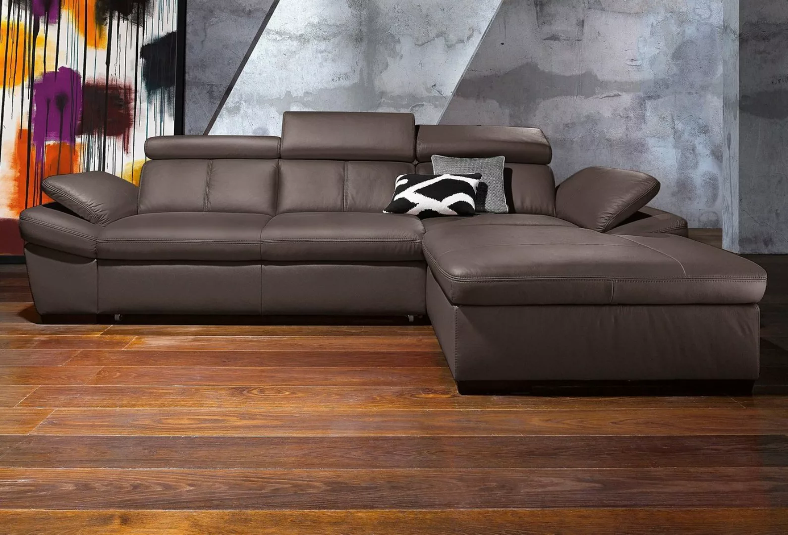 exxpo - sofa fashion Ecksofa "Salerno", inklusive Kopfteil- und Armteilvers günstig online kaufen