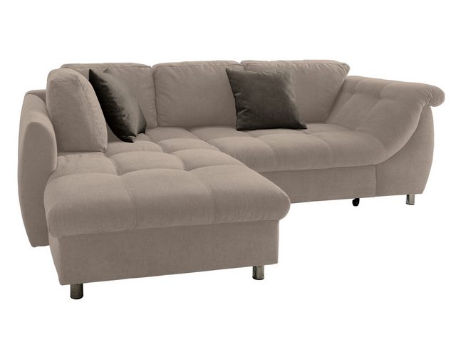 luma-home Ecksofa 17010, mit Bettkasten 250x190 cm, Ottomane links, Bettfun günstig online kaufen