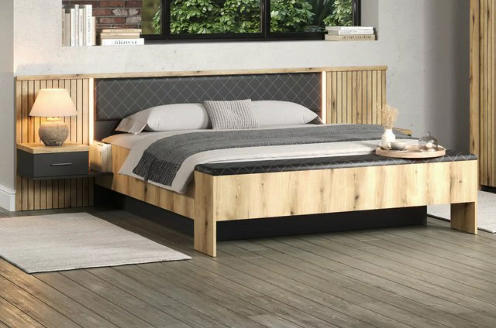 Furn.Design Bettanlage Avila, (Doppelbett (180 x 200) mit 2x Nachttisch), m günstig online kaufen