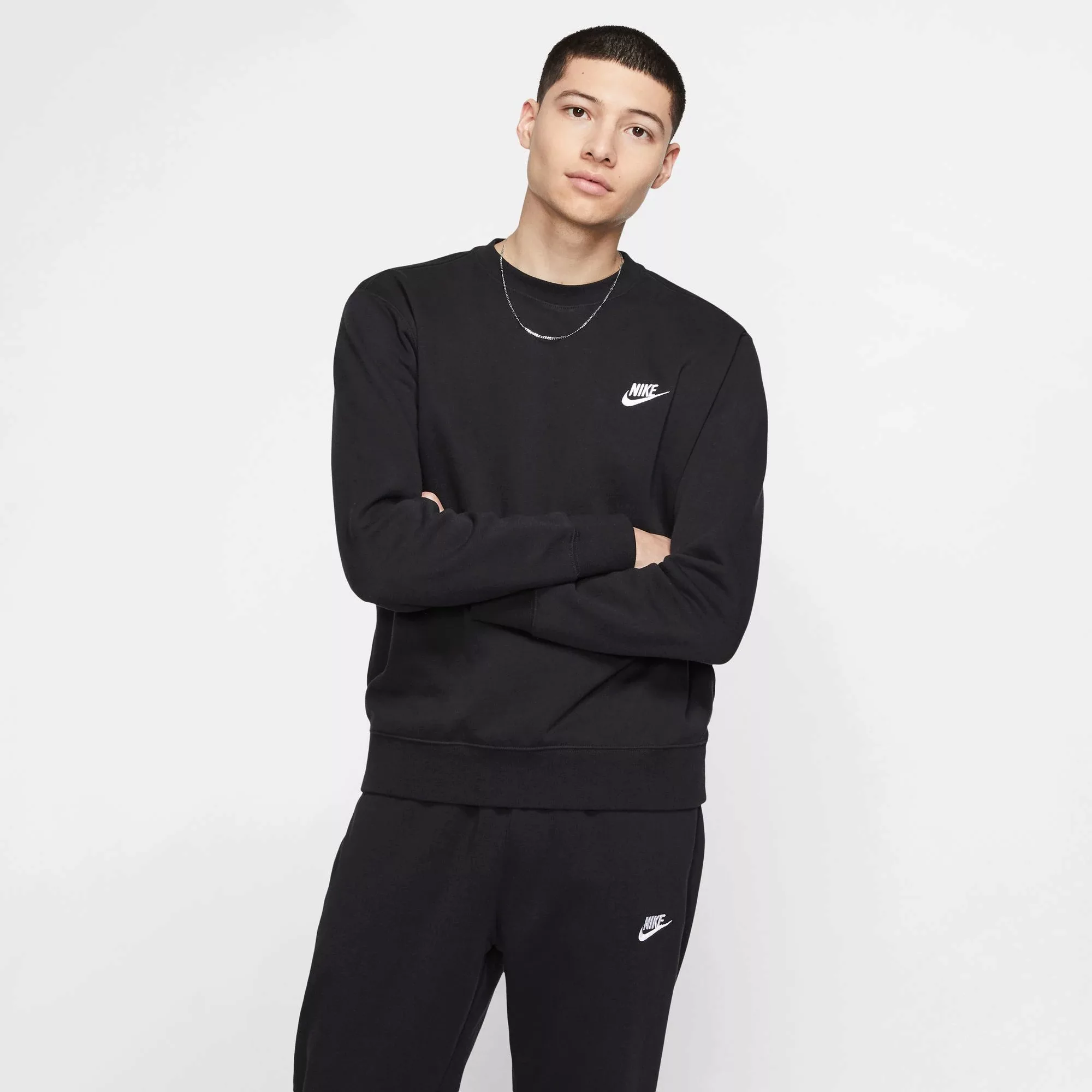 Nike Sportswear Club Crew Pullover M Black / White günstig online kaufen