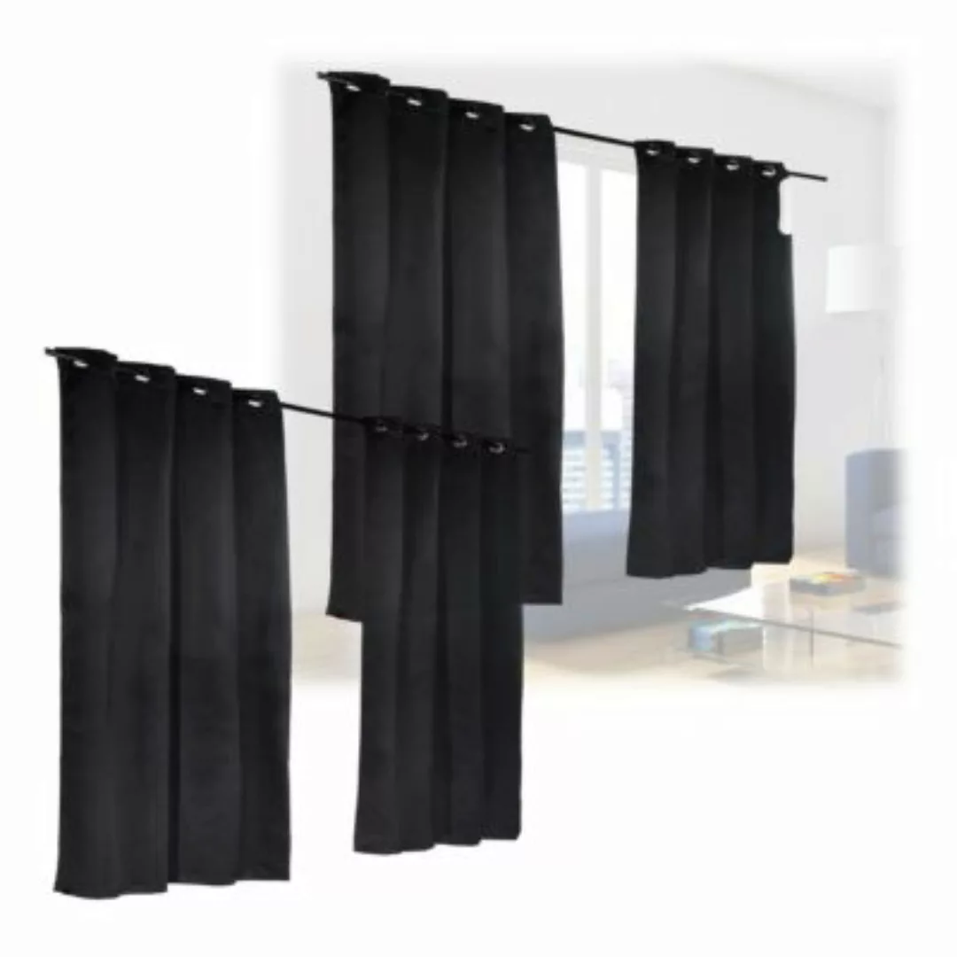 relaxdays 4 x Vorhang schwarz 245 x 135 cm günstig online kaufen