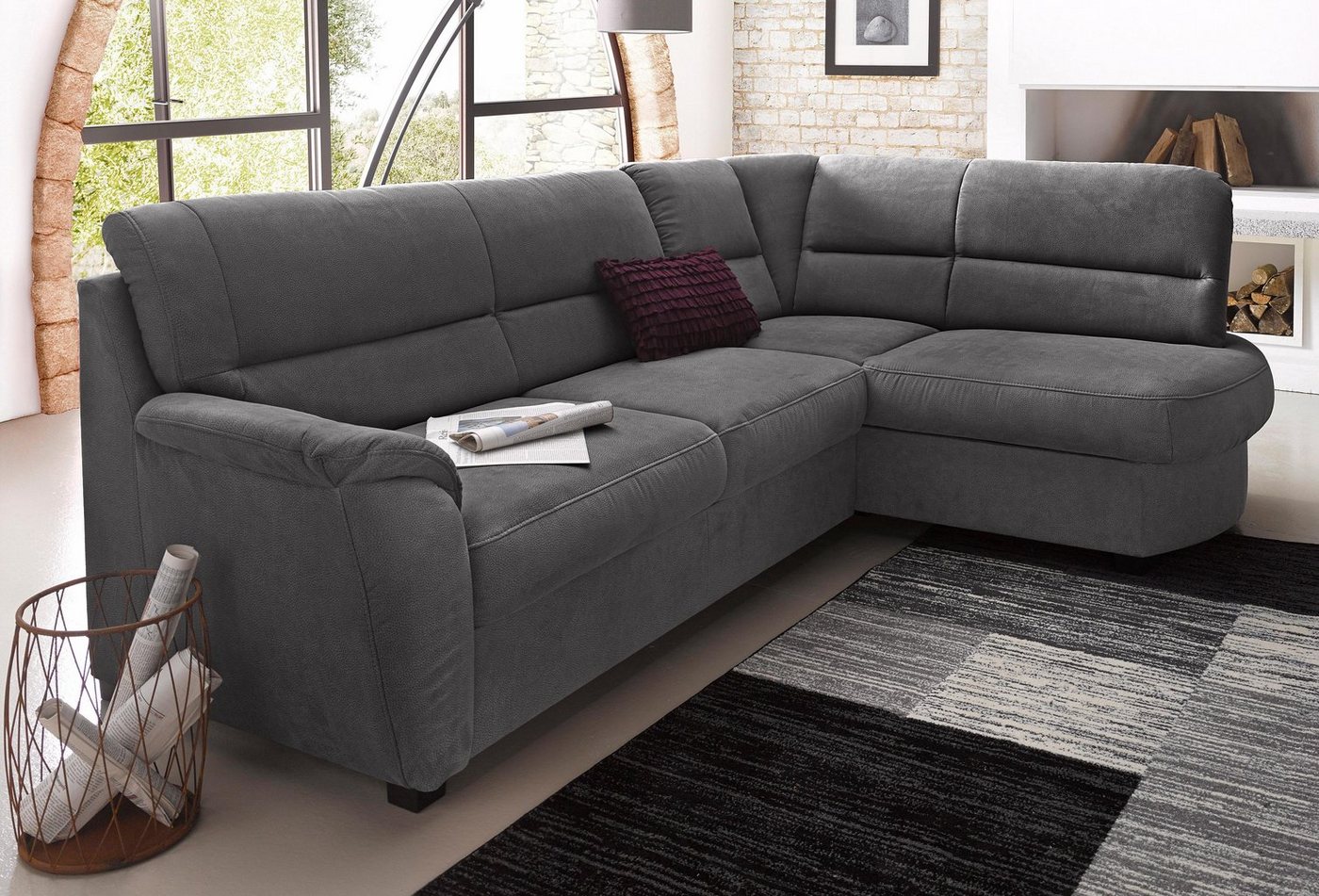 sit&more Ecksofa "Pandora L-Form", wahlweise mit Bettfunktion und Bettkaste günstig online kaufen