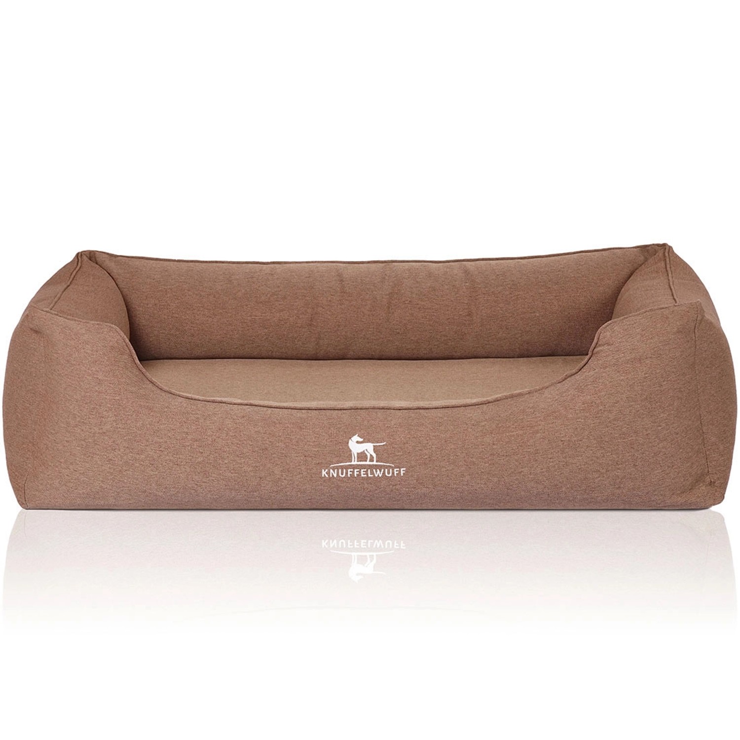 Knuffelwuff Hundebett Leano Orthopädisch Velours XL 105 x 75cm Hellbraun günstig online kaufen