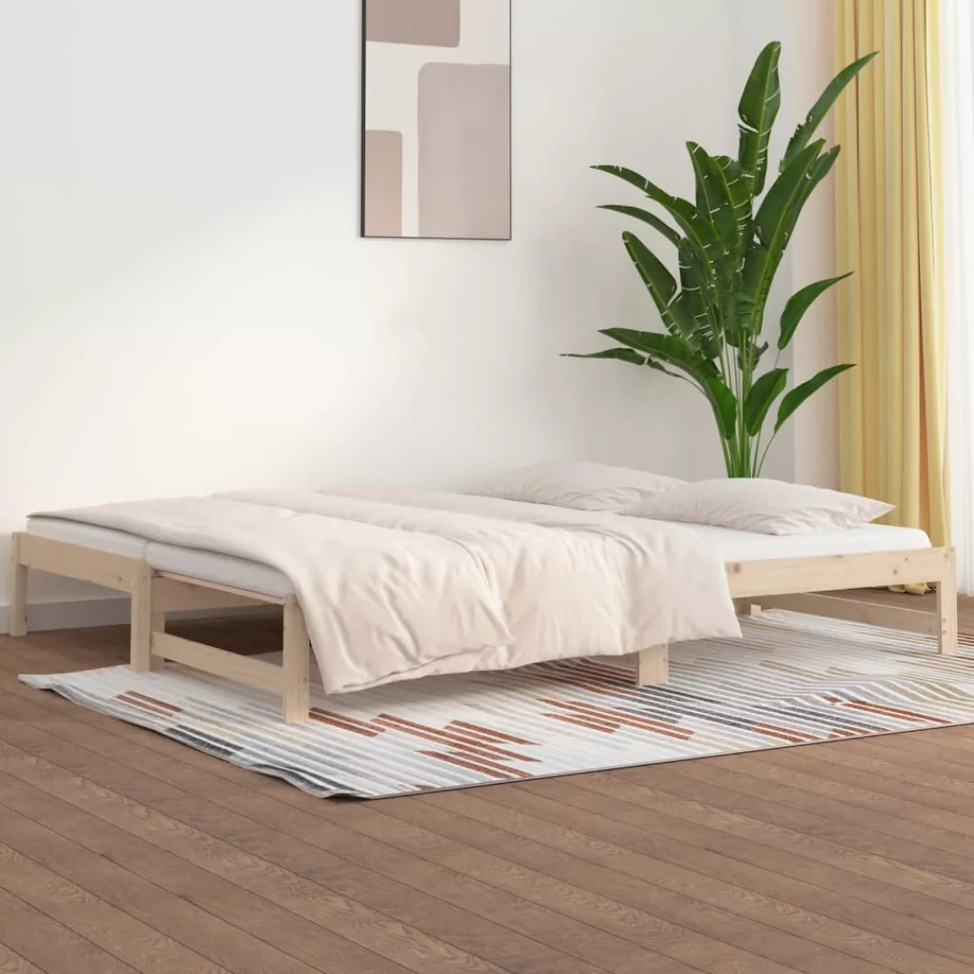 vidaXL Bett Tagesbett Ausziehbar 2x(90x200) cm Massivholz Kiefer günstig online kaufen