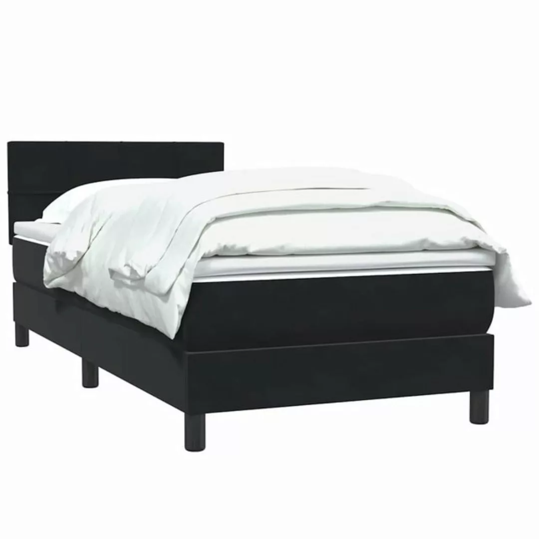 vidaXL Bett Boxspringbett mit Matratze Schwarz 90x210 cm Samt günstig online kaufen