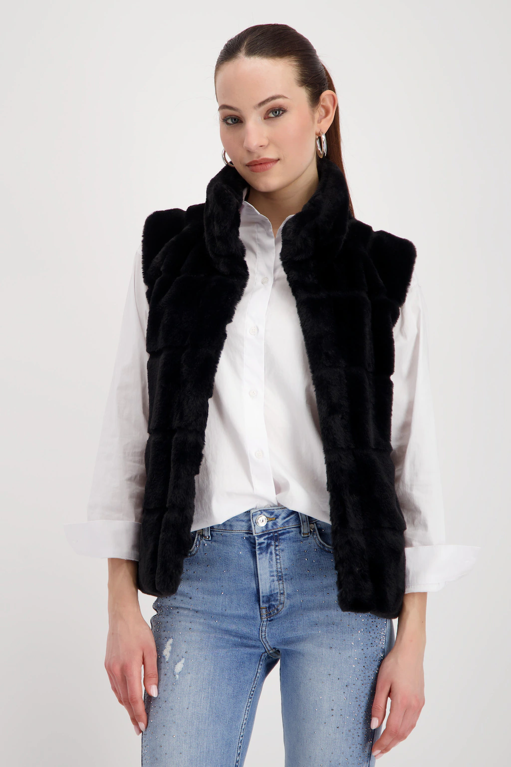 Monari Fellimitatweste "Weste Basic fake fur", Mit Rundhalsausschnitt mit S günstig online kaufen