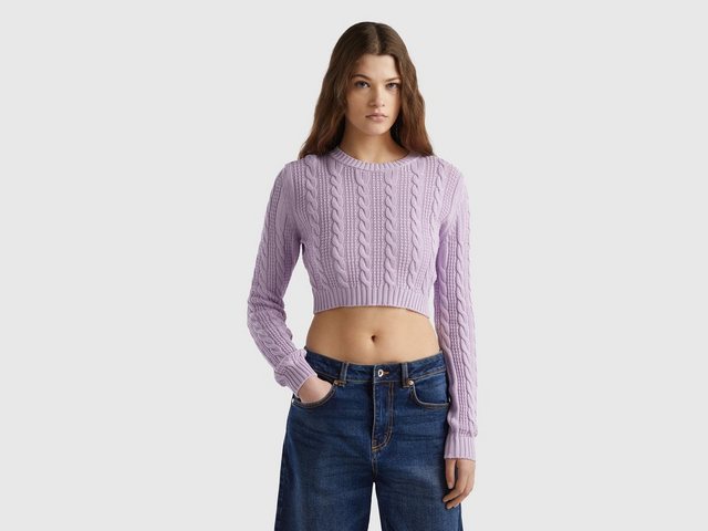 United Colors of Benetton Rundhalspullover cropped günstig online kaufen