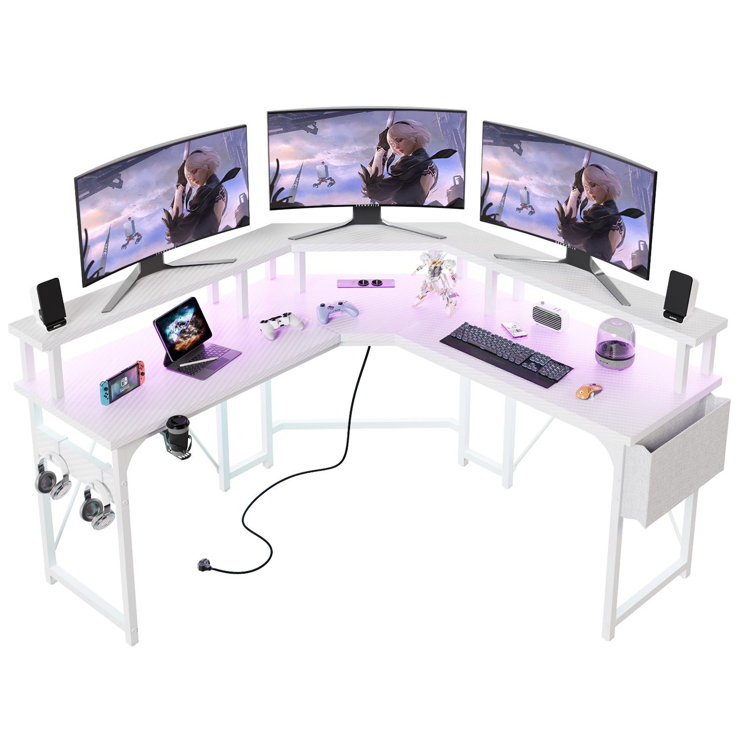 HOMALL Eckschreibtisch Gamingtisch Computertisch L-förm Eckschreibtisch günstig online kaufen