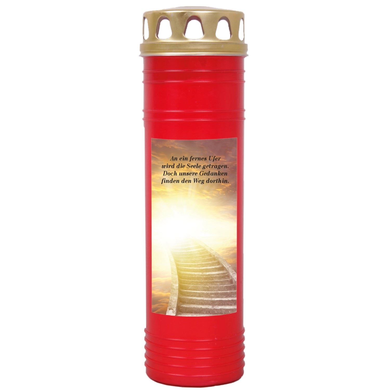 HS Candle Grabkerze Rot 170h Deckel Gold Treppe 1 günstig online kaufen