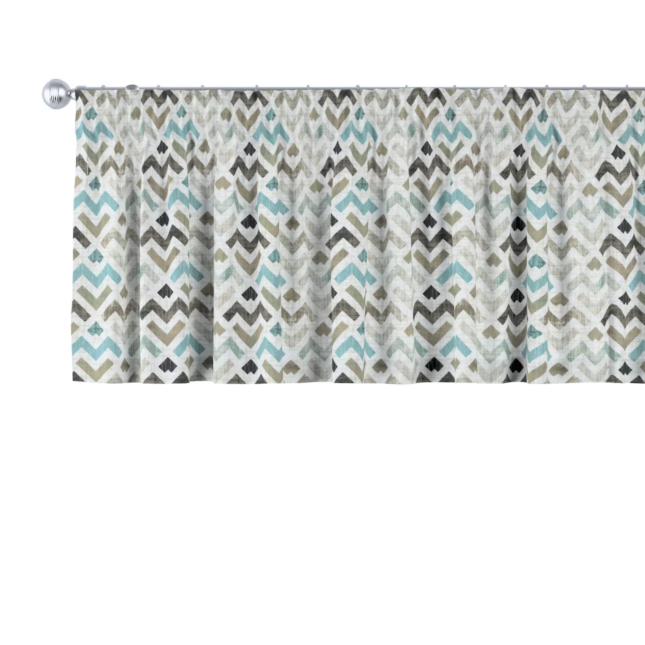 Kurzgardine mit Kräuselband, blau-beige, 260 x 40 cm, Modern (141-93) günstig online kaufen