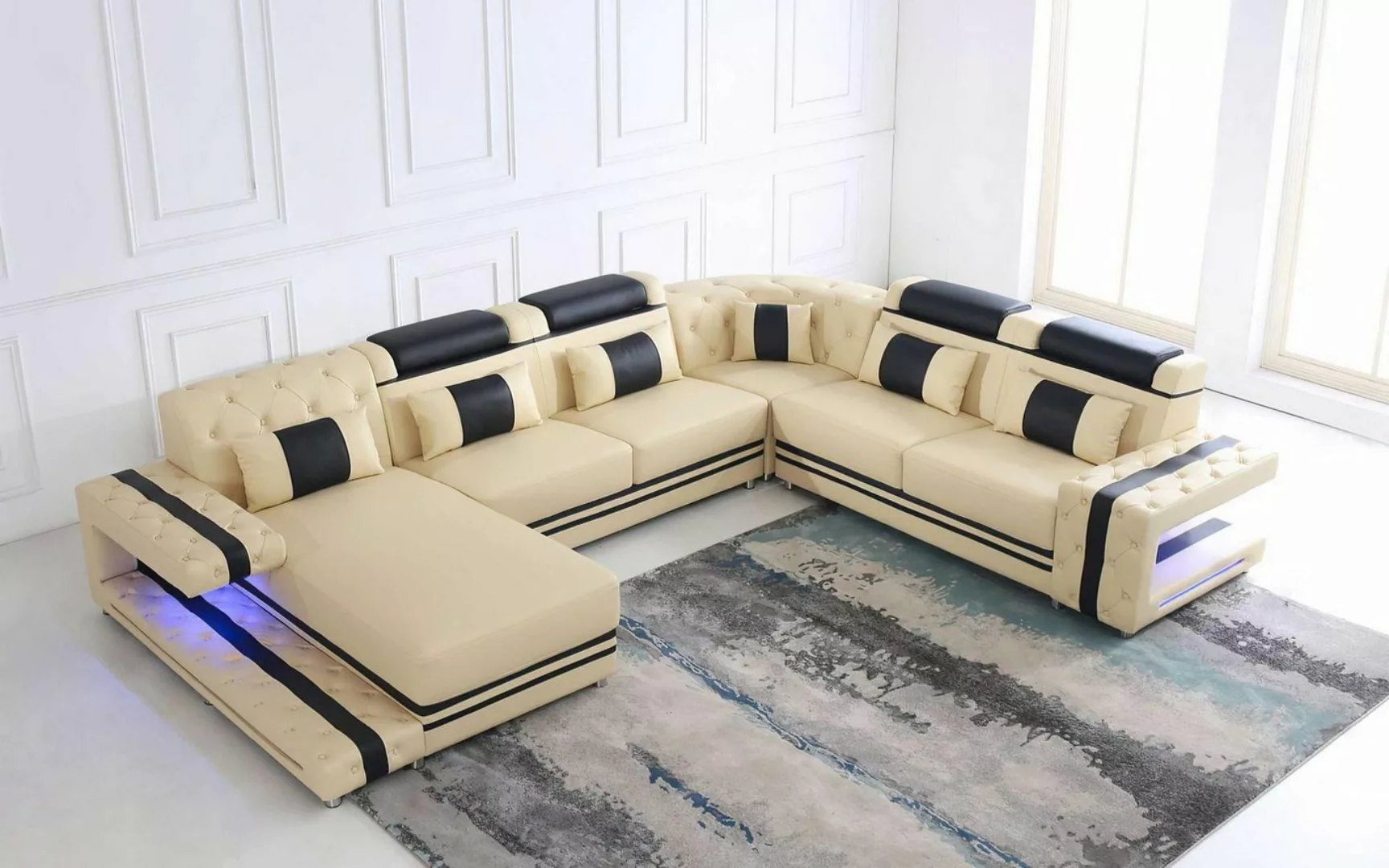 JVmoebel Ecksofa, Leder Polster Sitz Design Modern Eck Garnitur Sofa Wohnla günstig online kaufen