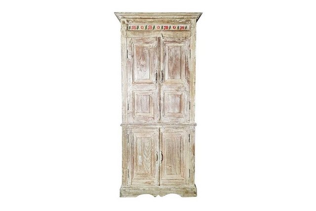 daslagerhaus living Hochschrank Schrank Vintage Massivholz whitewashed günstig online kaufen