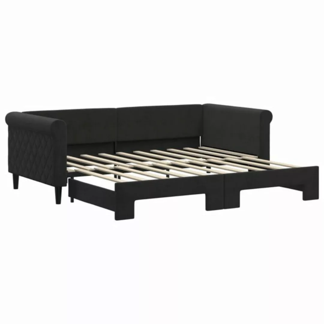 vidaXL Bett Tagesbett Ausziehbar Schwarz 90x190 cm Samt günstig online kaufen