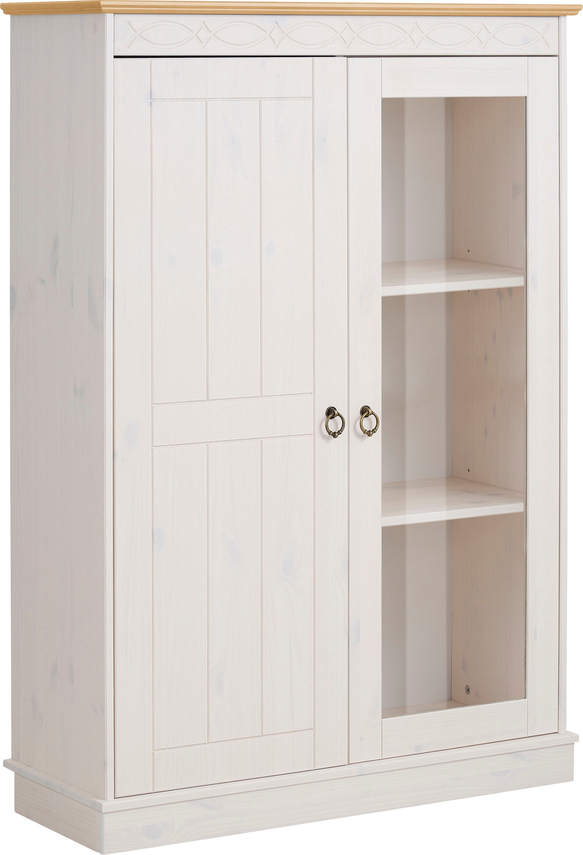 Home affaire Highboard "Indra", Vitrine, Breite 85 cm, aus massiver Kiefer günstig online kaufen