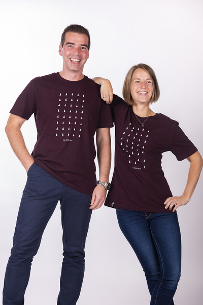 Unisex T- Shirt "Elweg" In Heather Grape Red günstig online kaufen