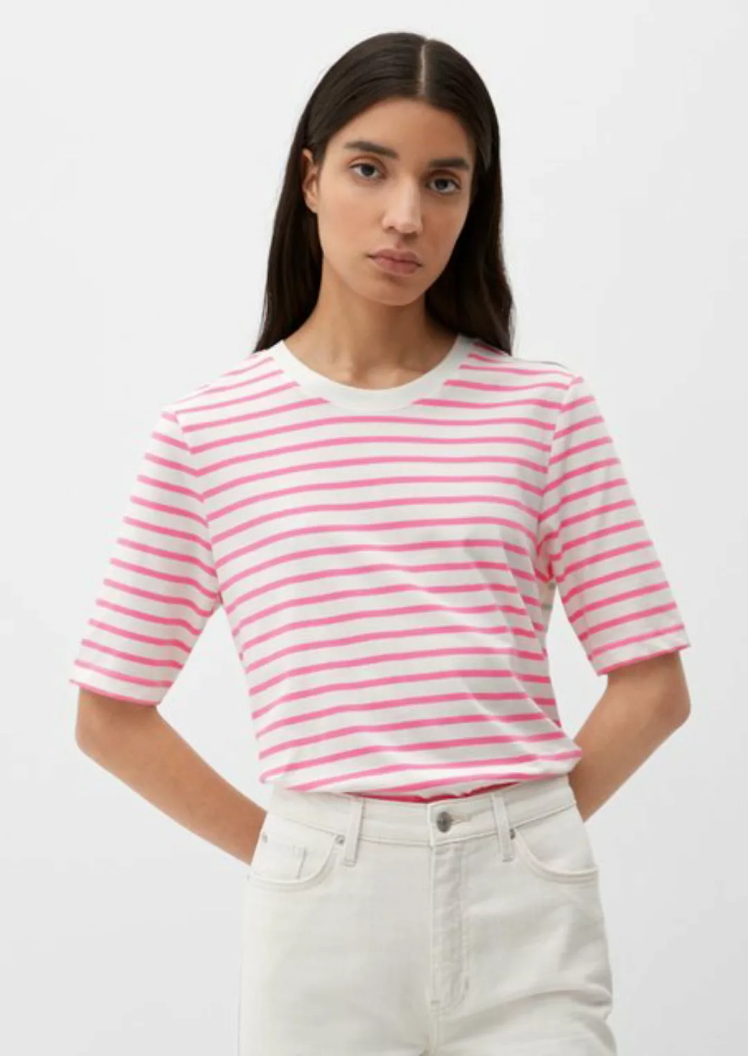 s.Oliver Kurzarmshirt Streifenshirt mit Colour Blocking-Detail günstig online kaufen