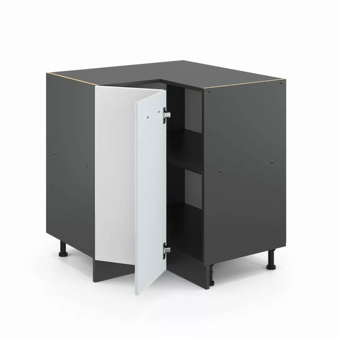 Vicco Eckunterschrank R-Line, Weiß Hochglanz/Anthrazit, 75.6 günstig online kaufen